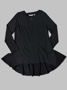 Soft Surroundings Black Zip-Up Peplum Jacket